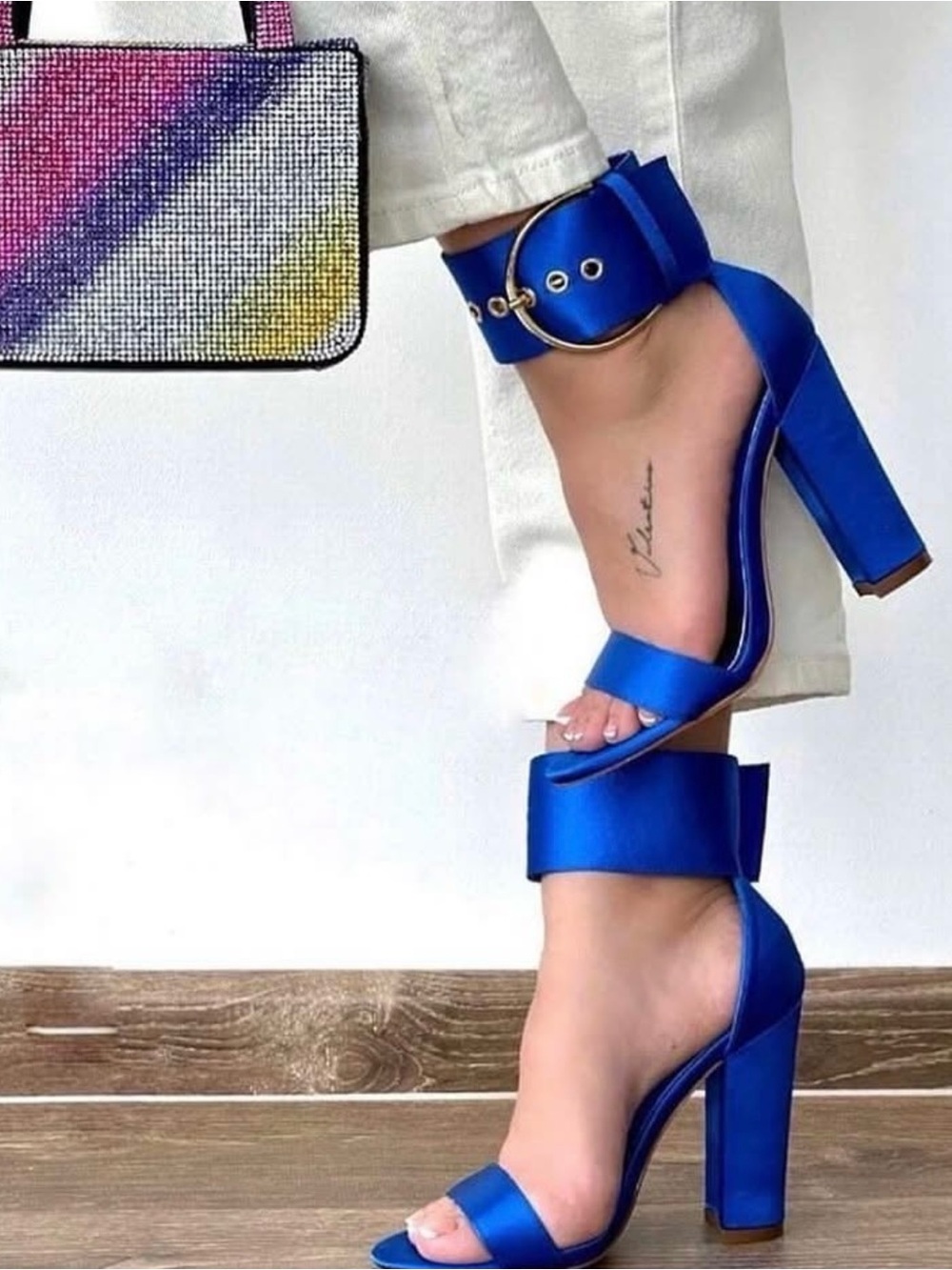 NWOT Woman’s Royal Blue Ankle-Strap Block Heels by Liliana